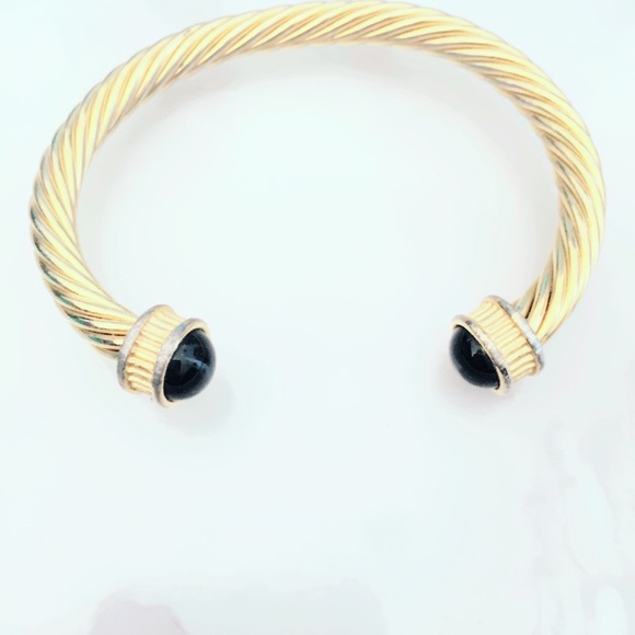 Jewelry - Black and Gold Twisted Cuff Bracelet
